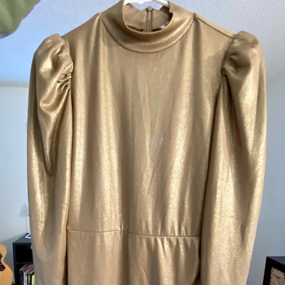 REFORMATION Lexi Dress Gold Shimmer Size Small